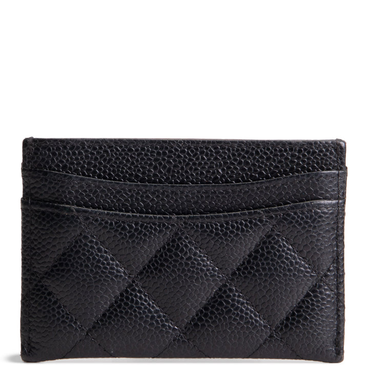 CHANEL Quilted Caviar Classic Card Holder - Black