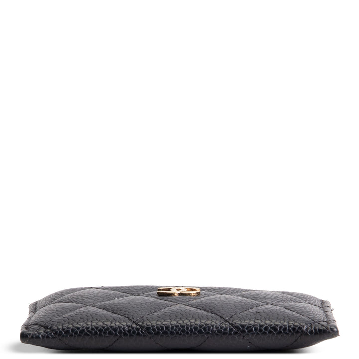 CHANEL Quilted Caviar Classic Card Holder - Black