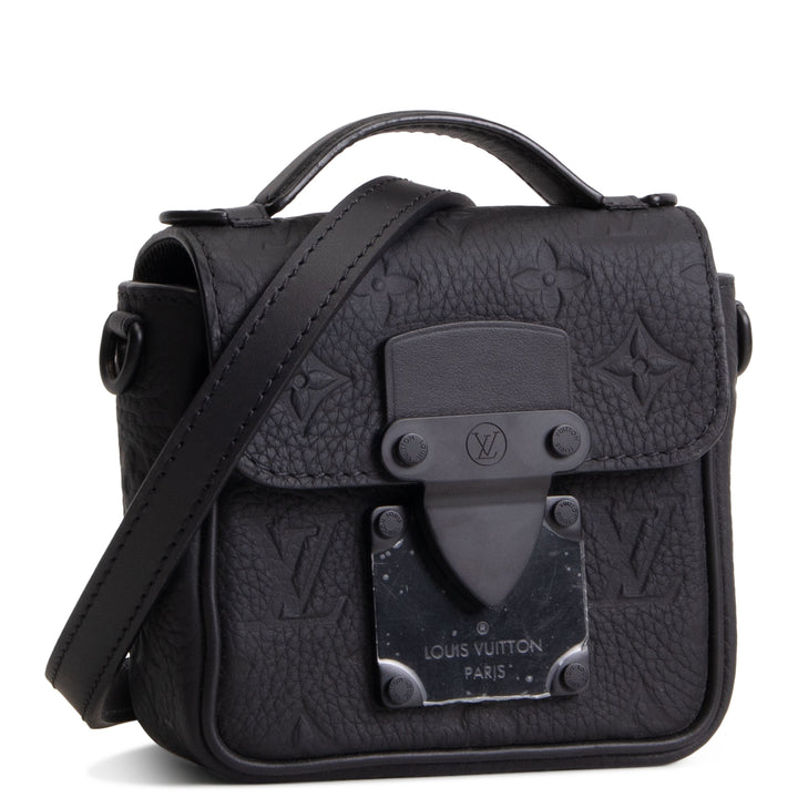 LOUIS VUITTON Taurillon Monogram Pico S Lock Messenger - Black