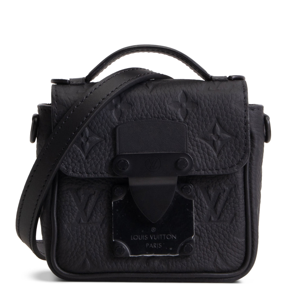 LOUIS VUITTON Taurillon Monogram Pico S Lock Messenger - Black