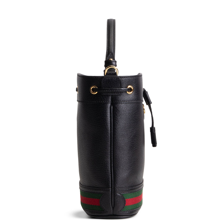 GUCCI Leather Web Ophidia Top Handle Bucket