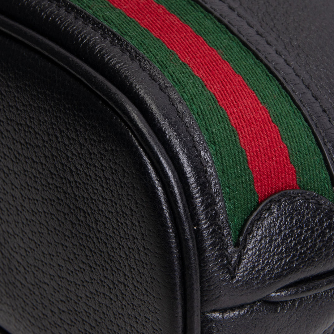 GUCCI Leather Web Ophidia Top Handle Bucket
