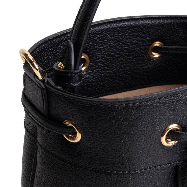 GUCCI Leather Web Ophidia Top Handle Bucket