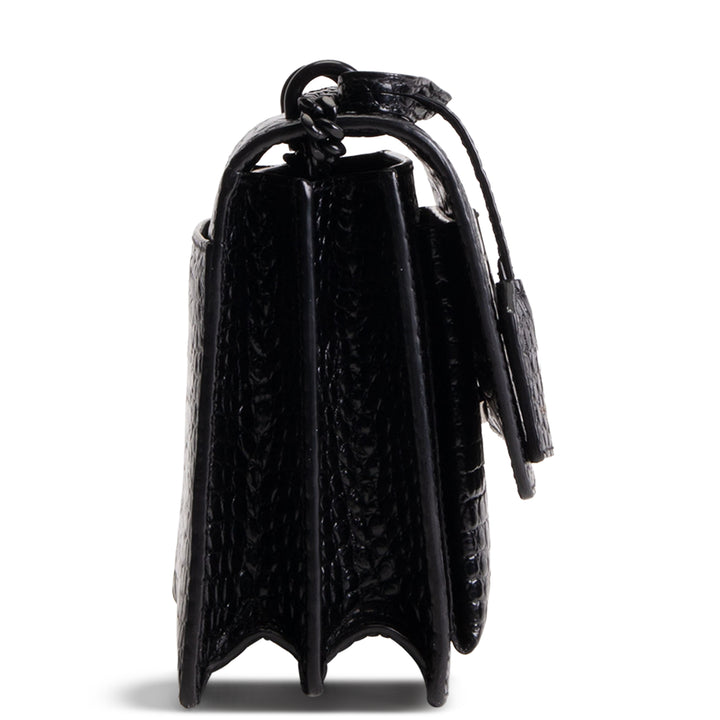 SAINT LAURENT Sunset Croc Embossed - Black
