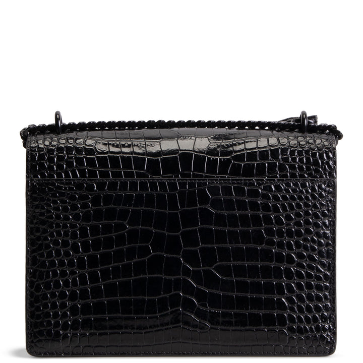 SAINT LAURENT Sunset Croc Embossed - Black