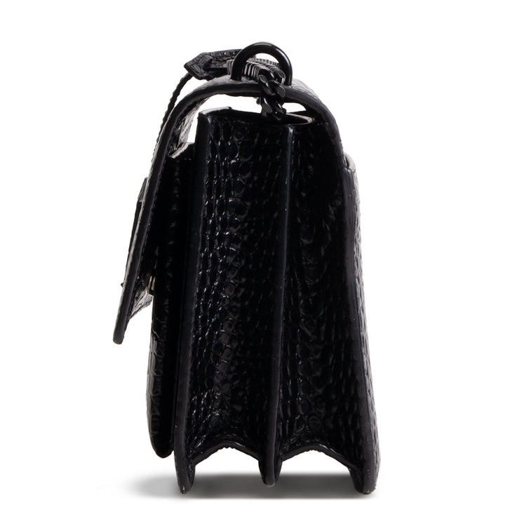 SAINT LAURENT Sunset Croc Embossed - Black