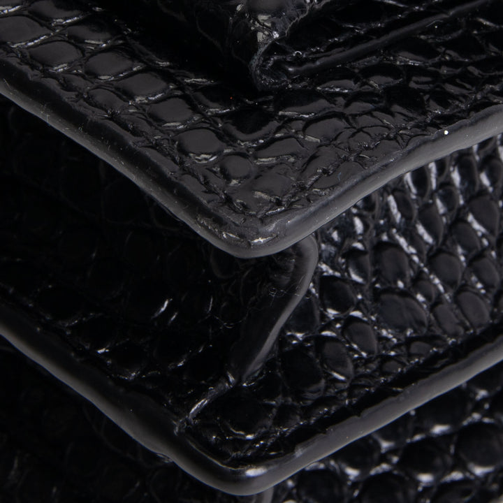 SAINT LAURENT Sunset Croc Embossed - Black