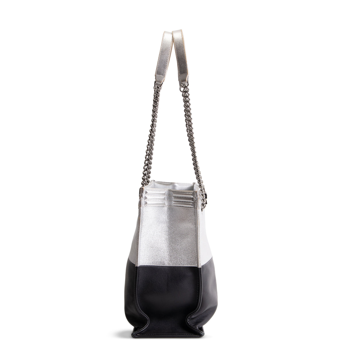 CHANEL Large Bicolor Metallic Goatskin &amp; Calfskin Boy Tote OUTLET FINAL SALE