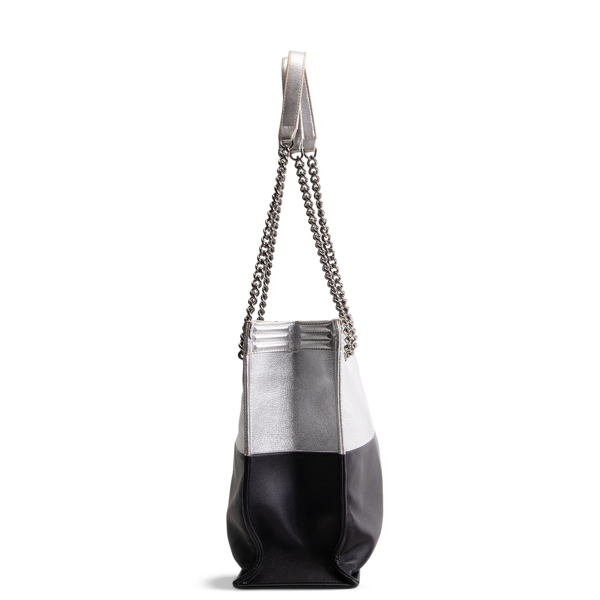 CHANEL Large Bicolor Metallic Goatskin &amp; Calfskin Boy Tote OUTLET FINAL SALE