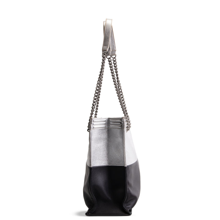 CHANEL Large Bicolor Metallic Goatskin &amp; Calfskin Boy Tote OUTLET FINAL SALE