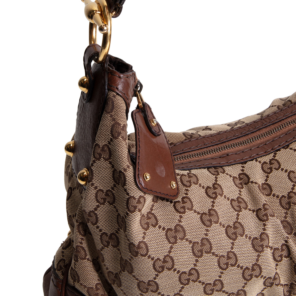 GUCCI GG Canvas Jockey Hobo Bag