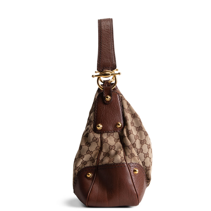 GUCCI GG Canvas Jockey Hobo Bag