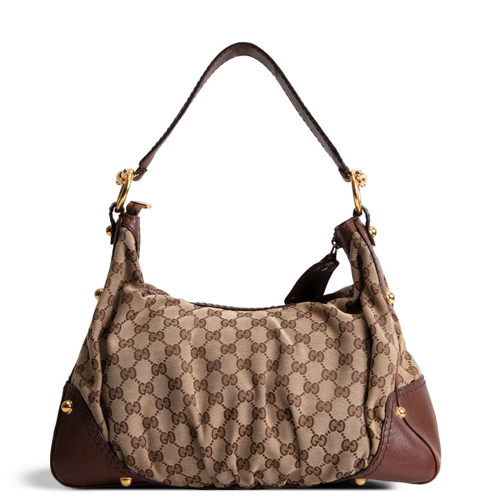 GUCCI GG Canvas Jockey Hobo Bag