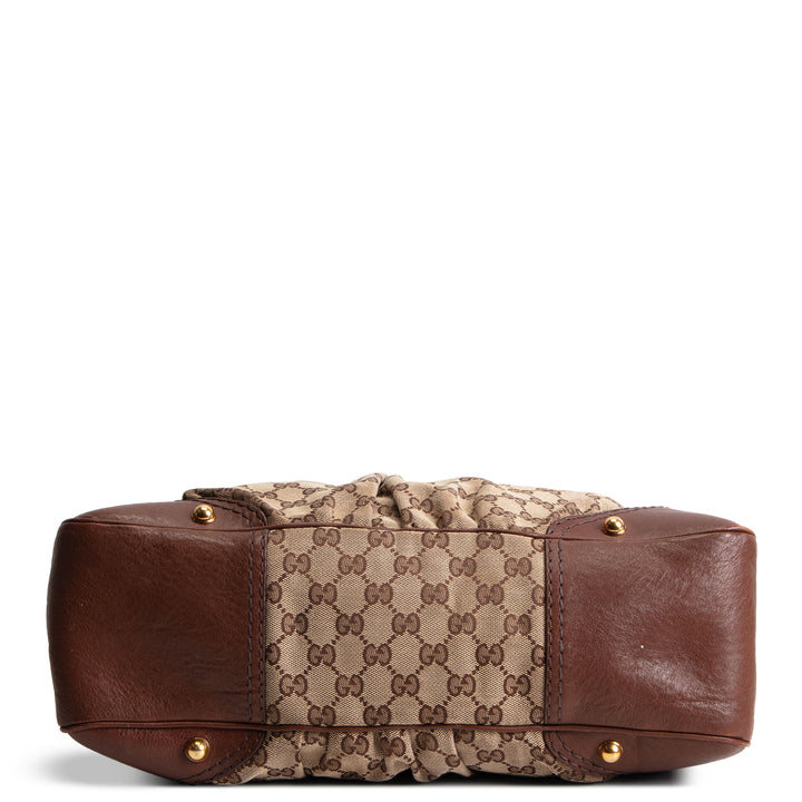 GUCCI GG Canvas Jockey Hobo Bag