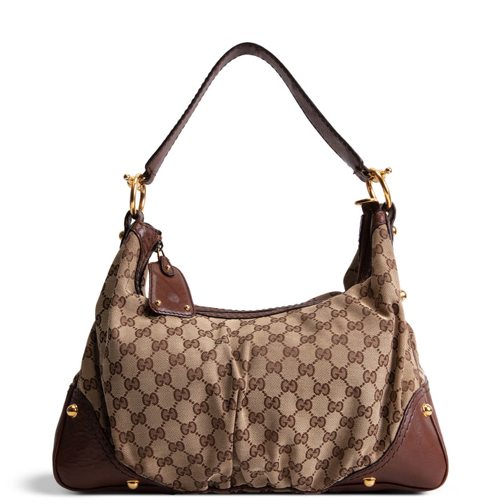 GUCCI GG Canvas Jockey Hobo Bag