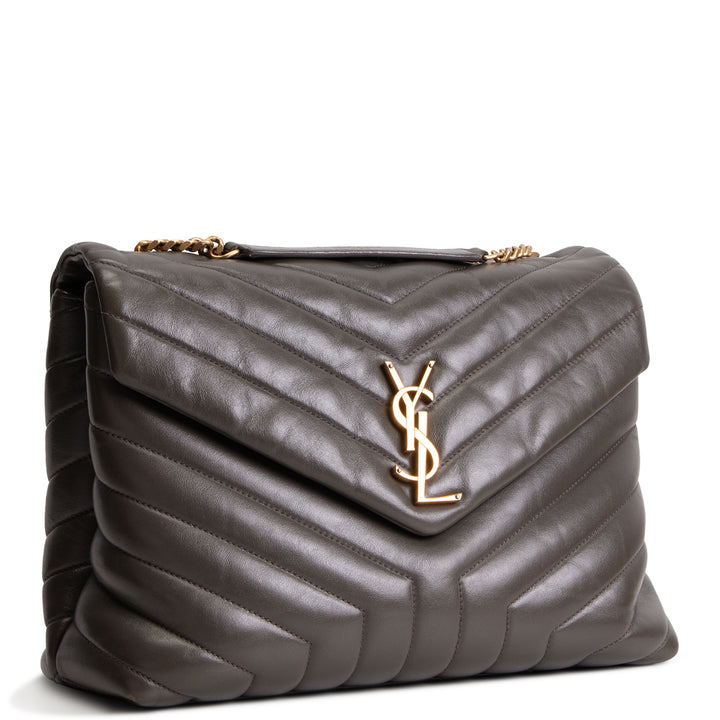 SAINT LAURENT Medium Loulou Shoulder Bag - Green
