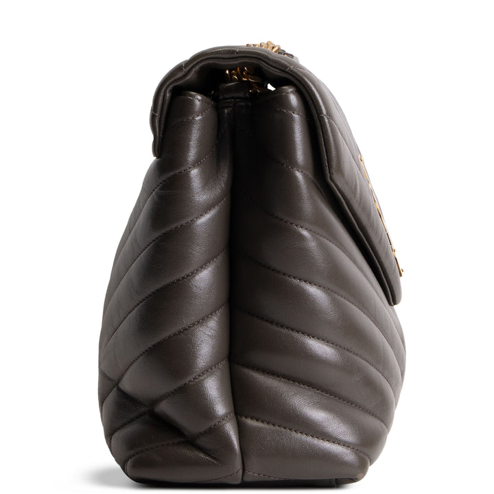 SAINT LAURENT Medium Loulou Shoulder Bag - Green