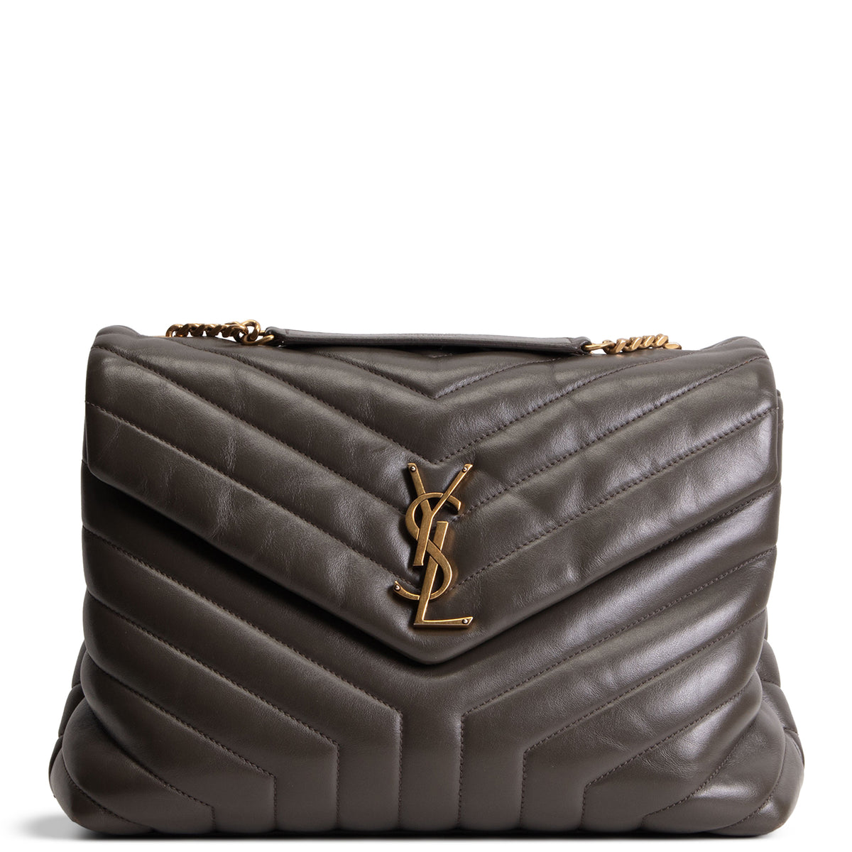 SAINT LAURENT Medium Loulou Shoulder Bag - Green