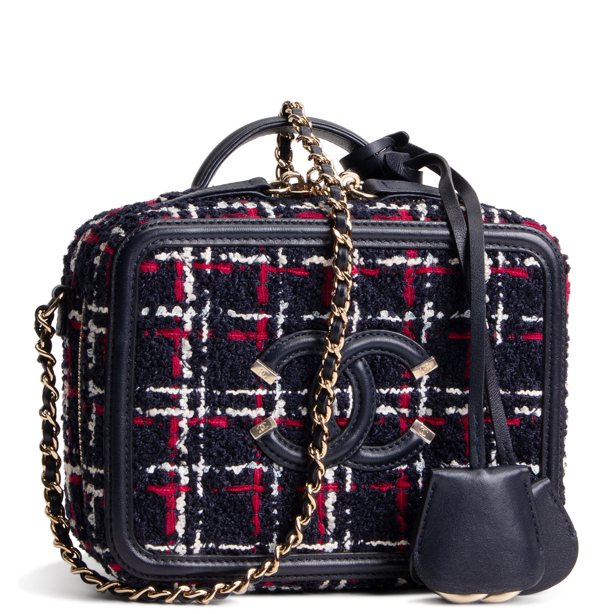 CHANEL Tweed Filigree Vanity - Navy