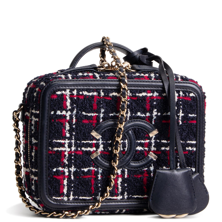 CHANEL Tweed Filigree Vanity - Navy