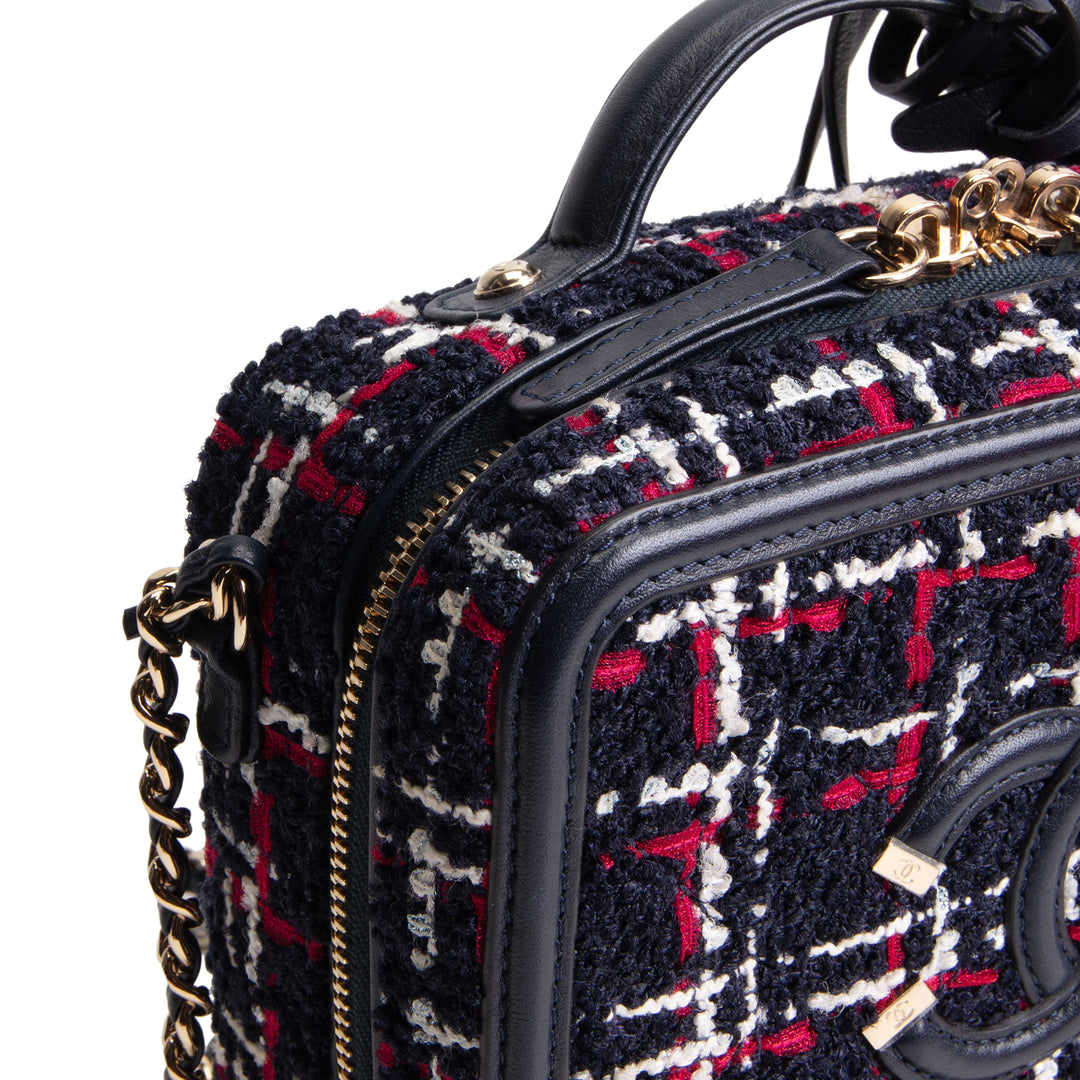 CHANEL Tweed Filigree Vanity - Navy