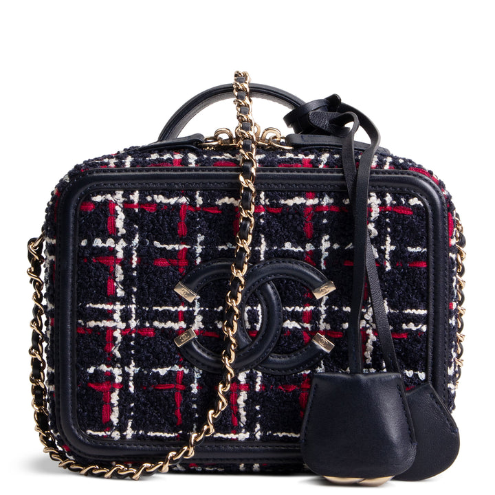CHANEL Tweed Filigree Vanity - Navy