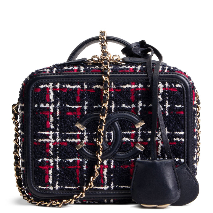 CHANEL Tweed Filigree Vanity - Navy