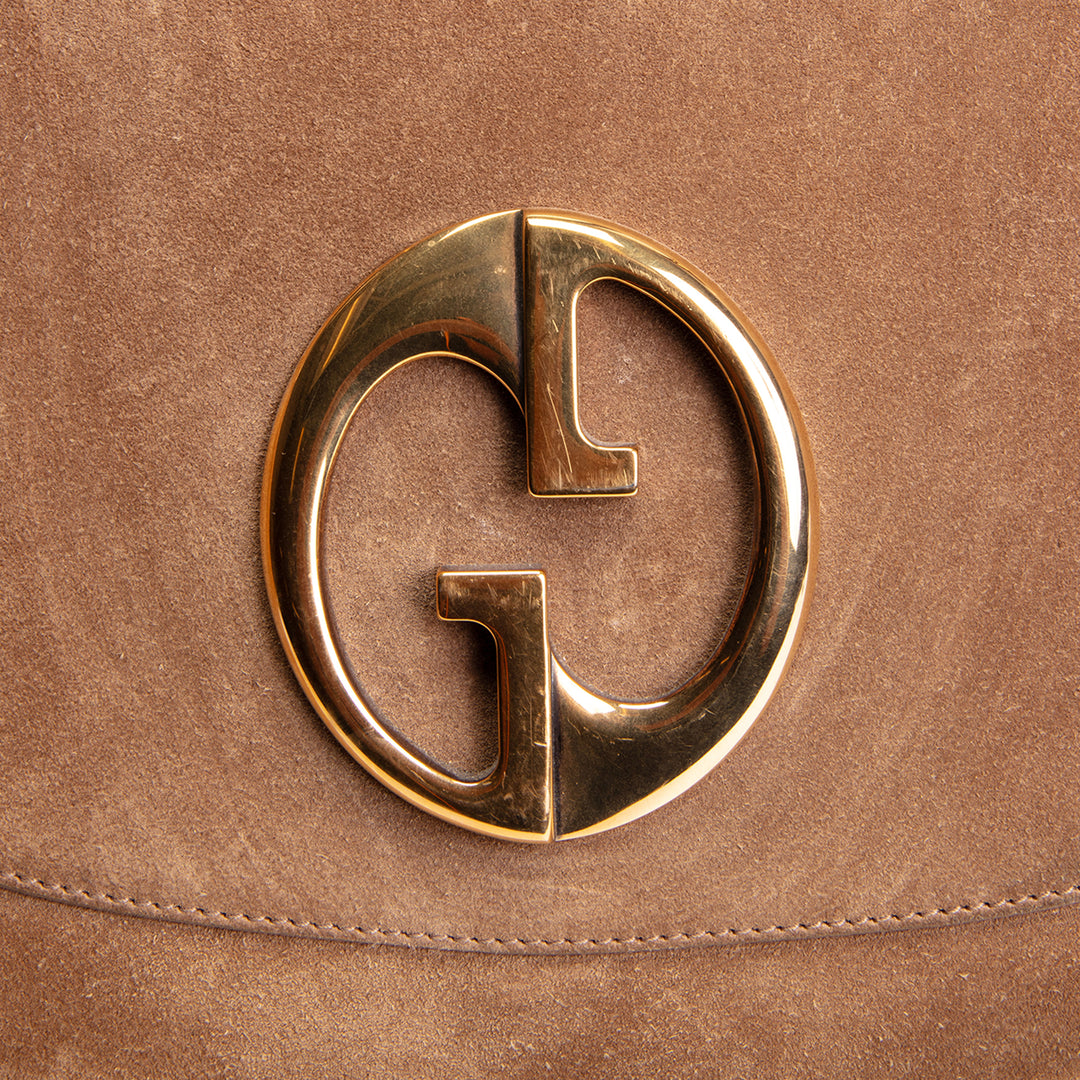 GUCCI 1973 Top Handle Suede Bag OUTLET FINAL SALE