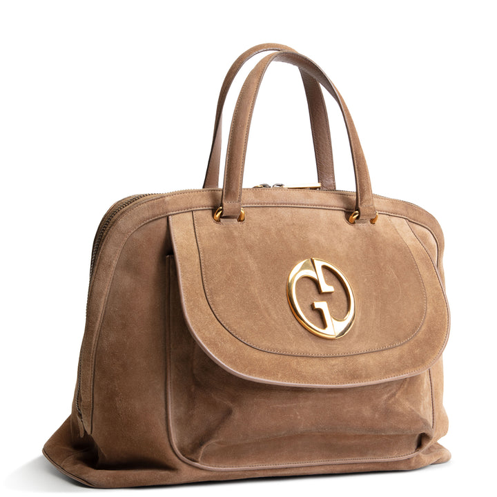 GUCCI 1973 Top Handle Suede Bag OUTLET FINAL SALE