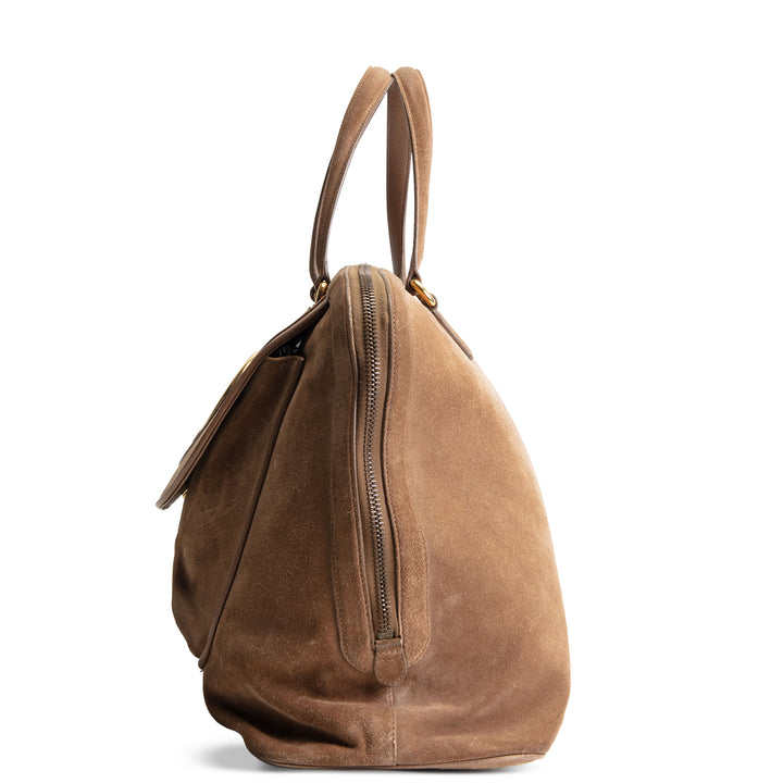 GUCCI 1973 Top Handle Suede Bag OUTLET FINAL SALE