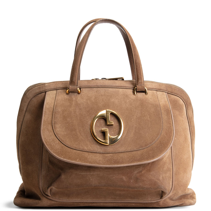 GUCCI 1973 Top Handle Suede Bag OUTLET FINAL SALE