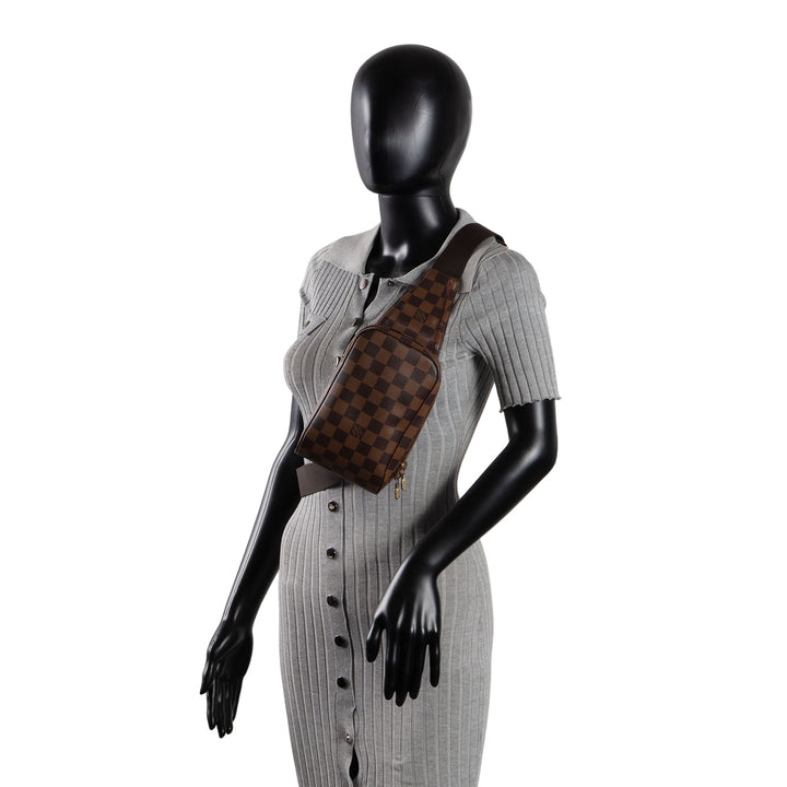 LOUIS VUITTON Vintage Damier Ebene Geronimos Sling Bag