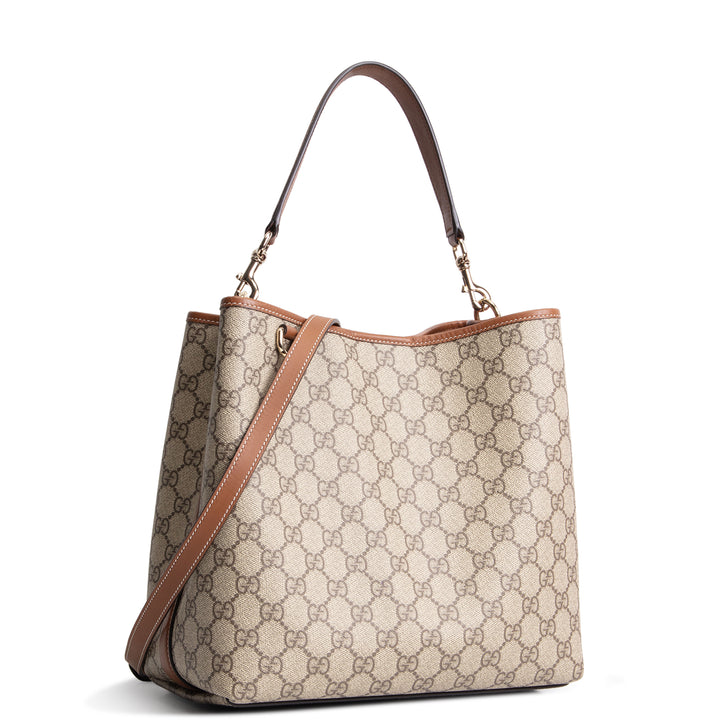 GUCCI GG Supreme Emblem Bucket Bag