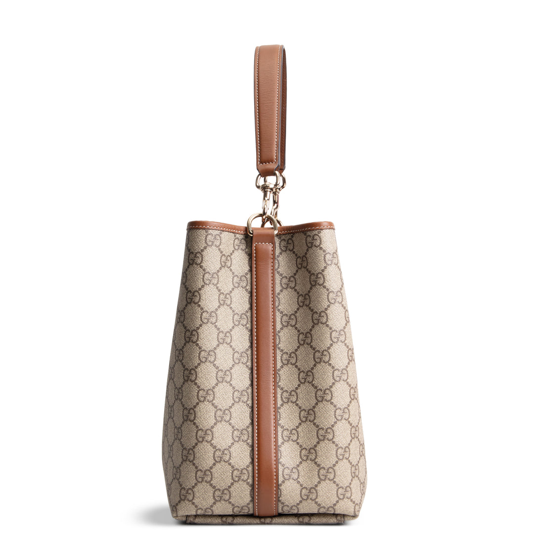GUCCI GG Supreme Emblem Bucket Bag