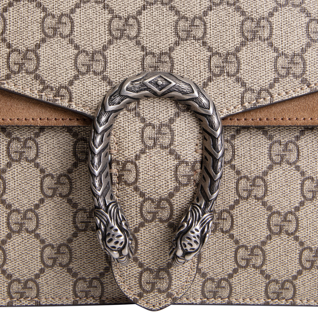 GUCCI GG Supreme Small Dionysus Shoulder Bag - Beige & Ebony