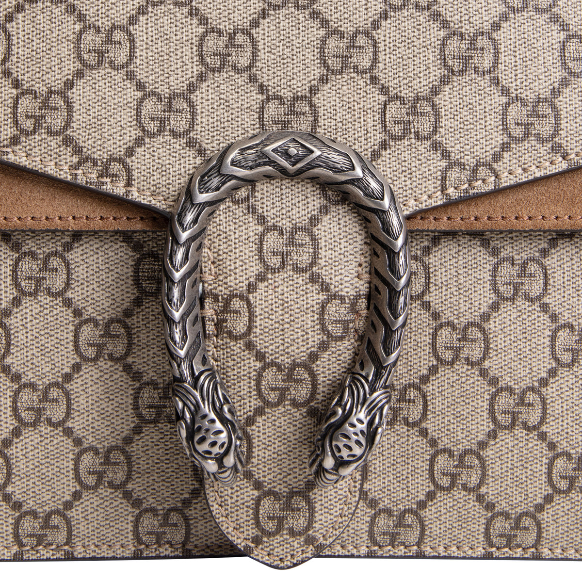 GUCCI GG Supreme Small Dionysus Shoulder Bag - Beige &amp; Ebony
