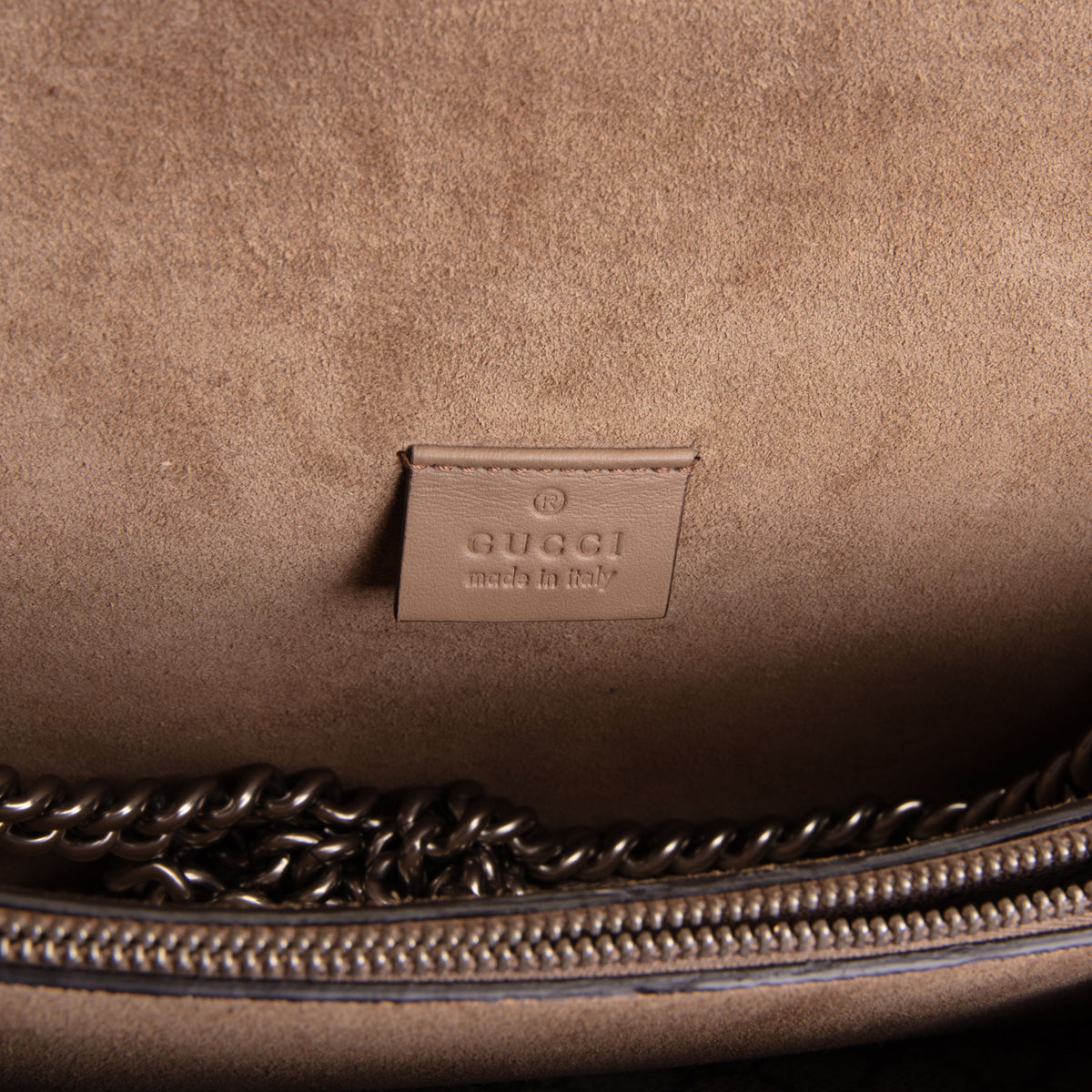 GUCCI GG Supreme Small Dionysus Shoulder Bag - Beige &amp; Ebony