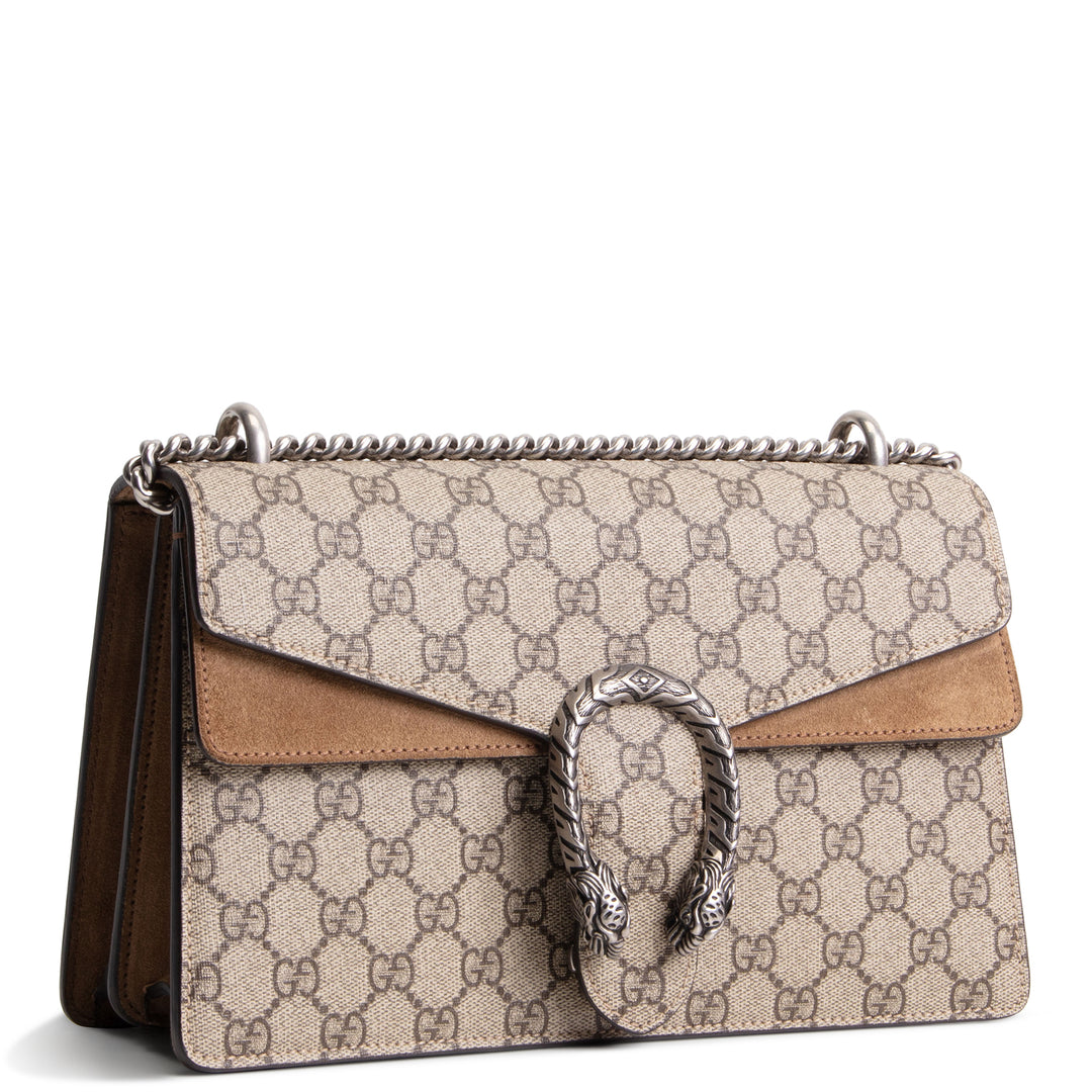 GUCCI GG Supreme Small Dionysus Shoulder Bag - Beige & Ebony