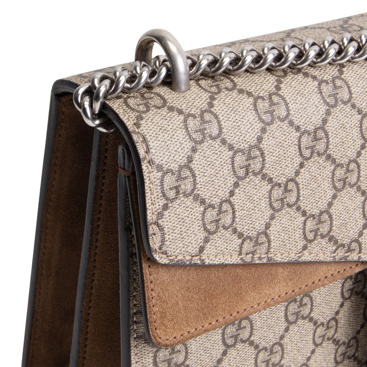 GUCCI GG Supreme Small Dionysus Shoulder Bag - Beige & Ebony