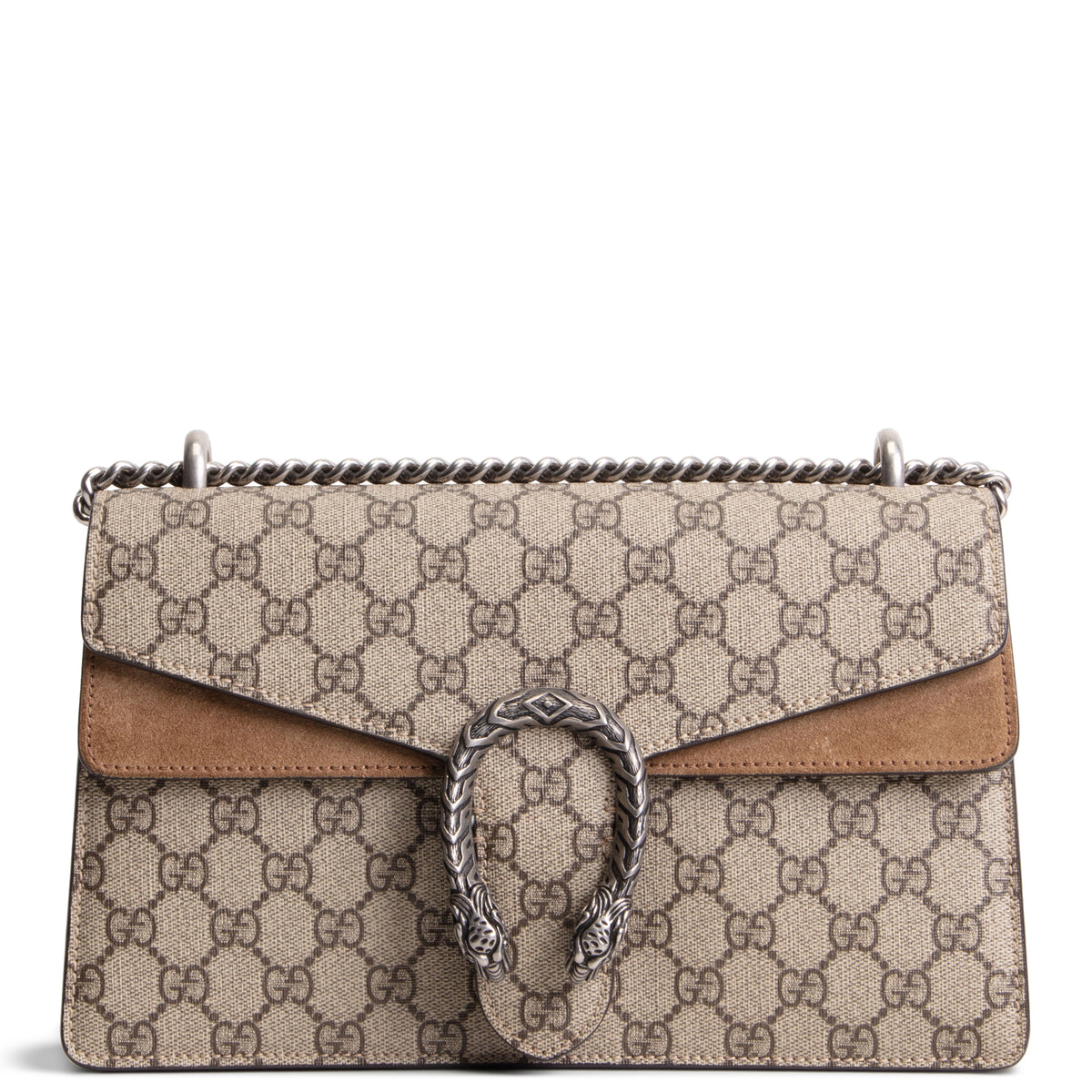 GUCCI GG Supreme Small Dionysus Shoulder Bag - Beige &amp; Ebony