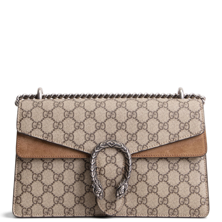 GUCCI GG Supreme Small Dionysus Shoulder Bag - Beige & Ebony