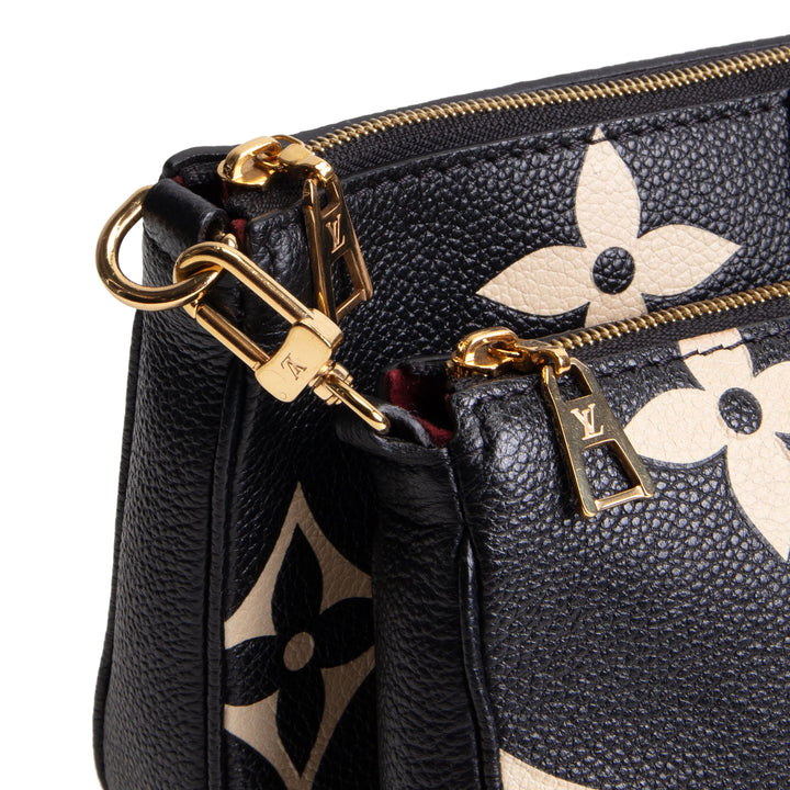 LOUIS VUITTON Monogram Bicolor Empreinte Multi Pochette Accessoires - Black/Cream