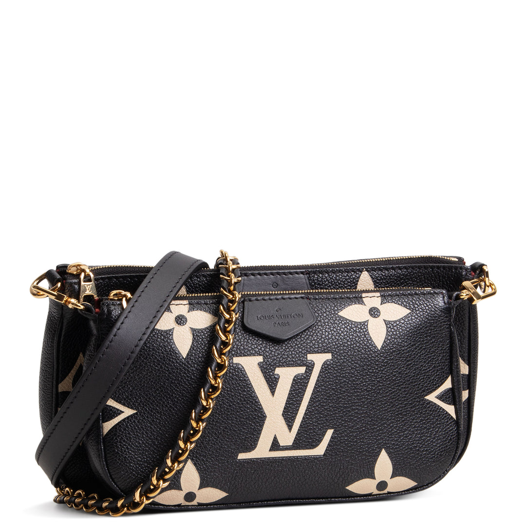 LOUIS VUITTON Monogram Bicolor Empreinte Multi Pochette Accessoires - Black/Cream