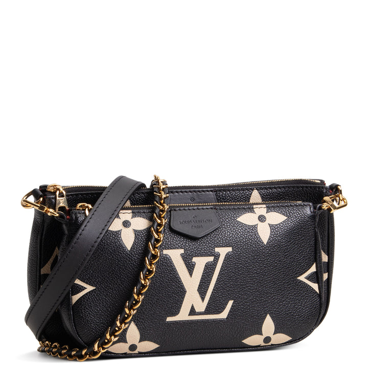 LOUIS VUITTON Monogram Bicolor Empreinte Multi Pochette Accessoires - Black/Cream