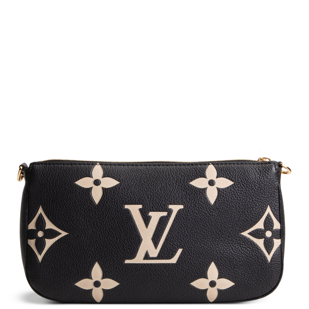 LOUIS VUITTON Monogram Bicolor Empreinte Multi Pochette Accessoires - Black/Cream