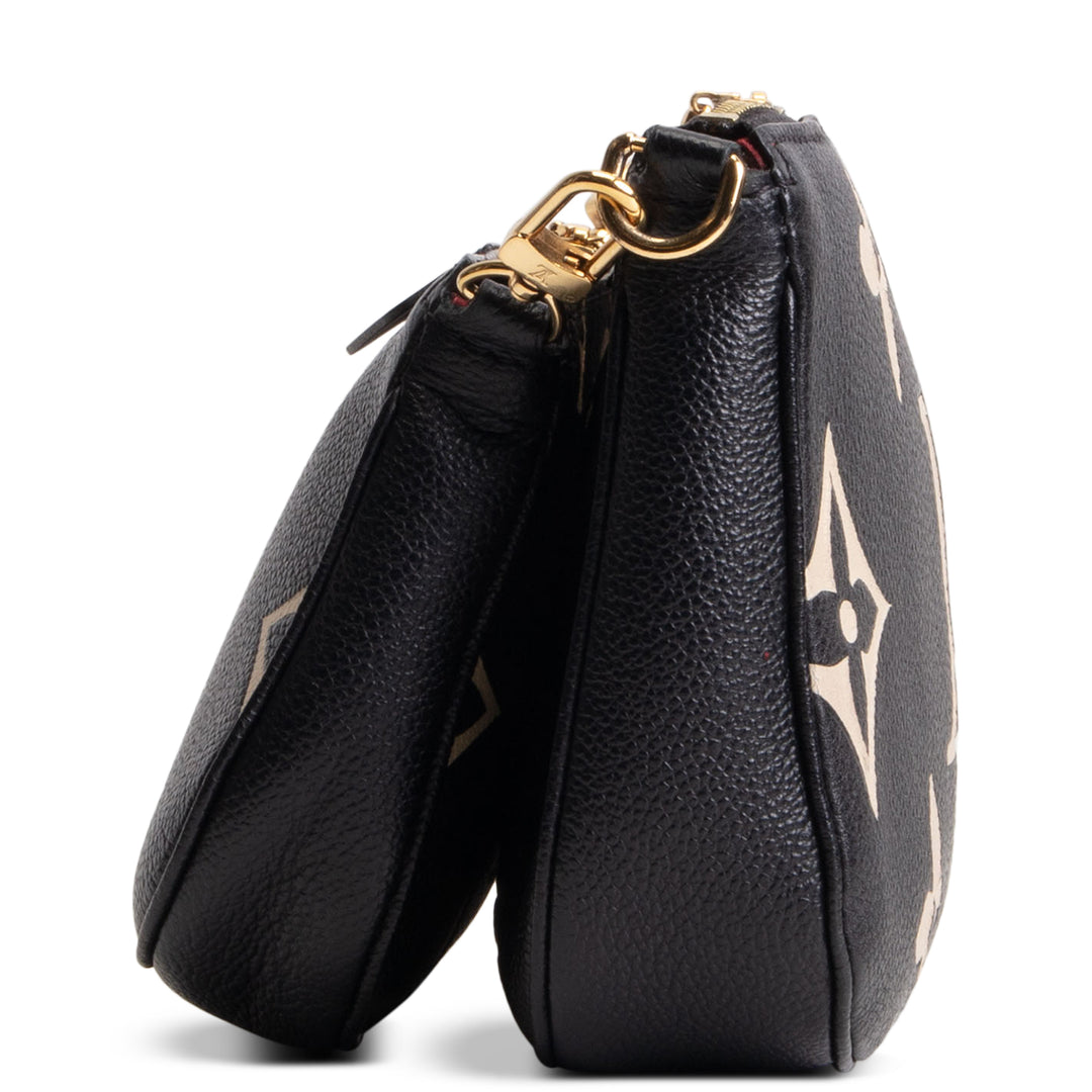 LOUIS VUITTON Monogram Bicolor Empreinte Multi Pochette Accessoires - Black/Cream