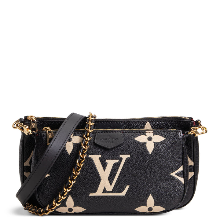 LOUIS VUITTON Monogram Bicolor Empreinte Multi Pochette Accessoires - Black/Cream