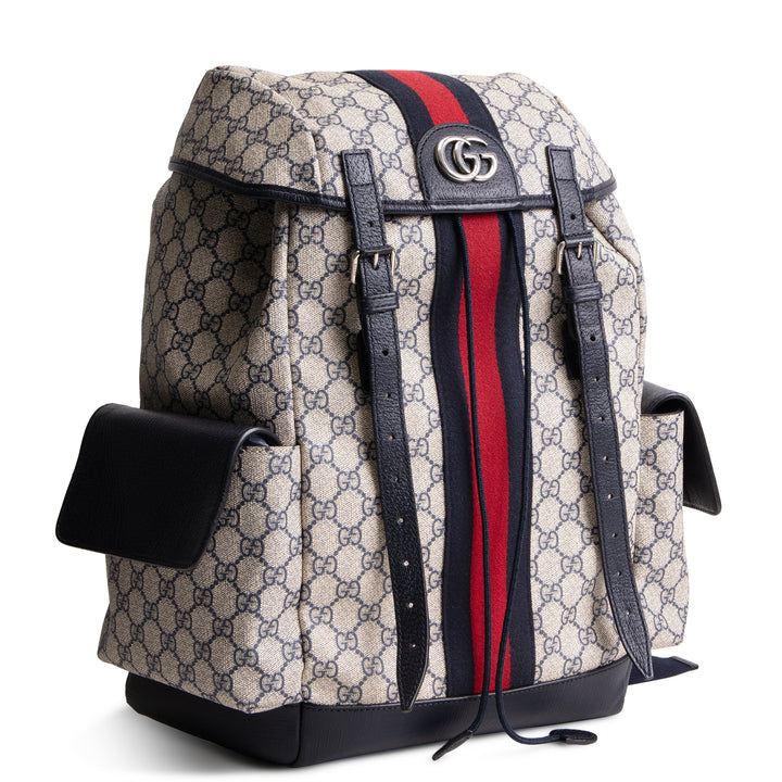 GUCCI GG Supreme Medium Ophidia Backpack - Navy