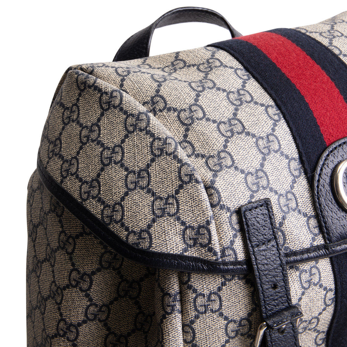 GUCCI GG Supreme Medium Ophidia Backpack - Navy