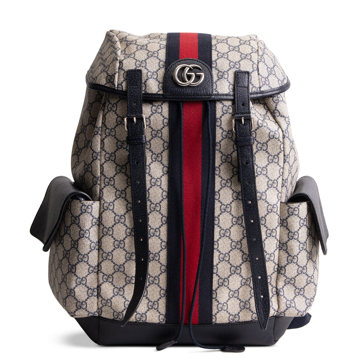 GUCCI GG Supreme Medium Ophidia Backpack - Navy